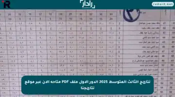 نتائج الثالث المتوسط 2025 الدور الاول ملف PDF متاحة الآن عبر موقع نتائجنا